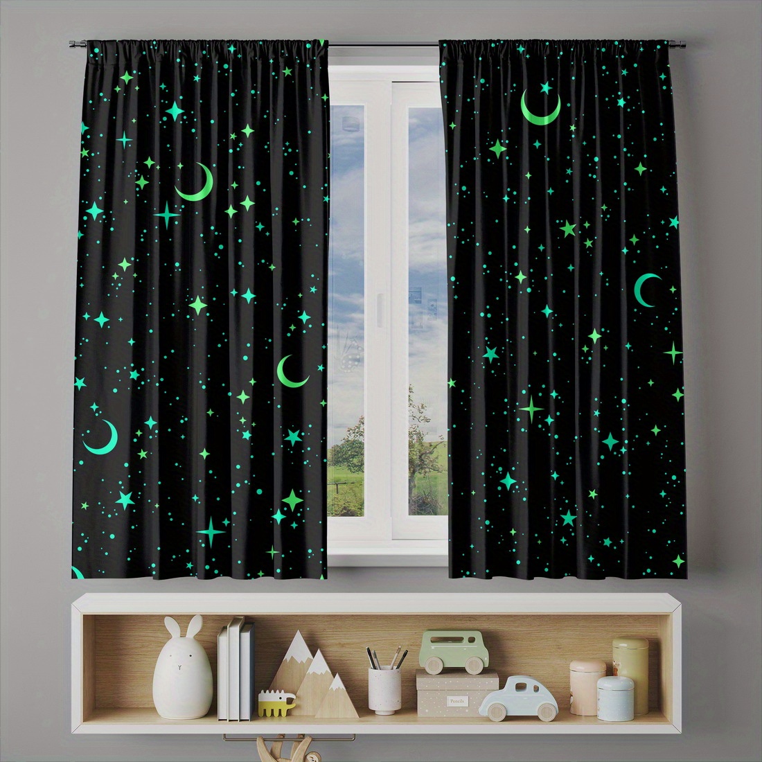 2 Panels Glow in the Dark Star - огляд і ціна Baby Nursery Blackout Curtains