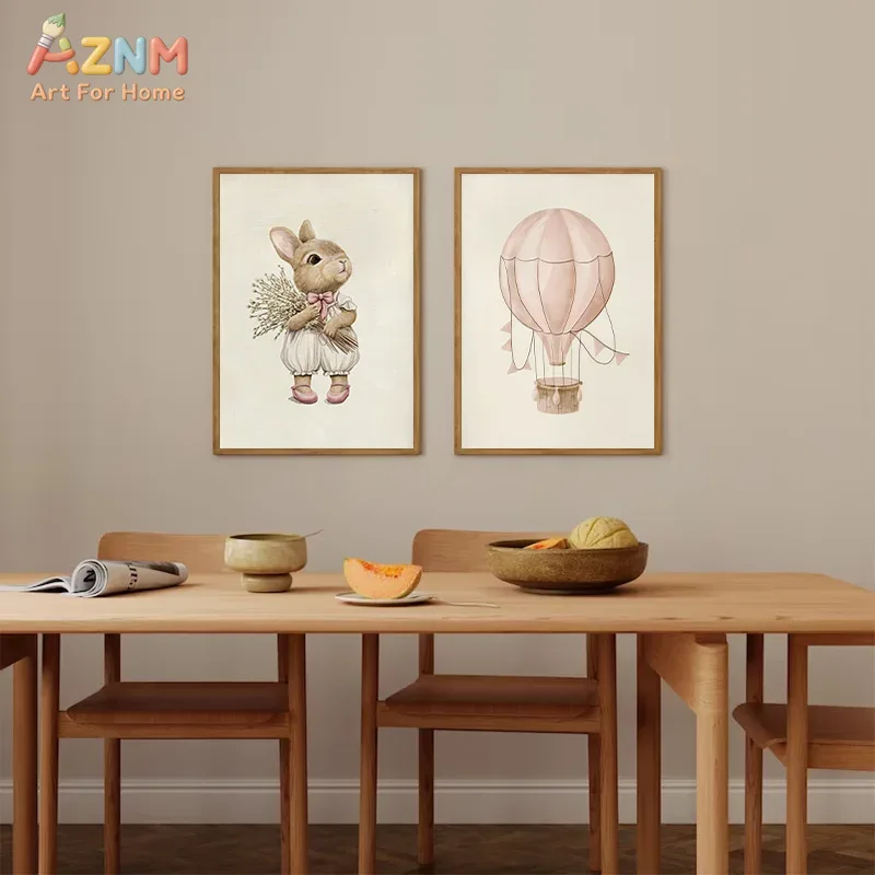 AZNM Boho Bunny Hot Air Balloo - огляд і ціна Baby Nursery Vintage