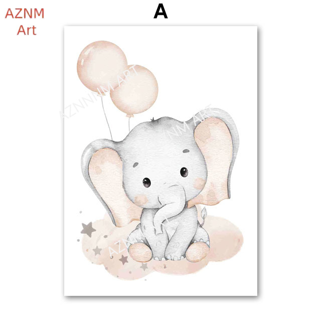 Elephant Balloon Rainbow Moon  - огляд і ціна Baby Nursery Pictures