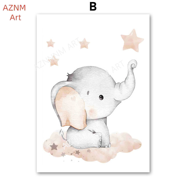 Elephant Balloon Rainbow Moon  - огляд і ціна Baby Nursery Pictures