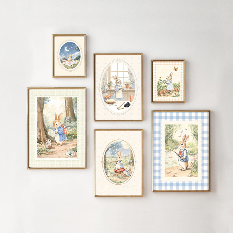 Vintage Boho Blue Plaid Rabbit - огляд і ціна Baby Nursery Vintage
