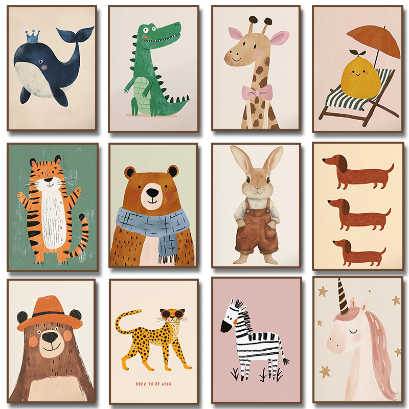 Cute Animal Illustration Poste - огляд і ціна Baby Nursery Pictures