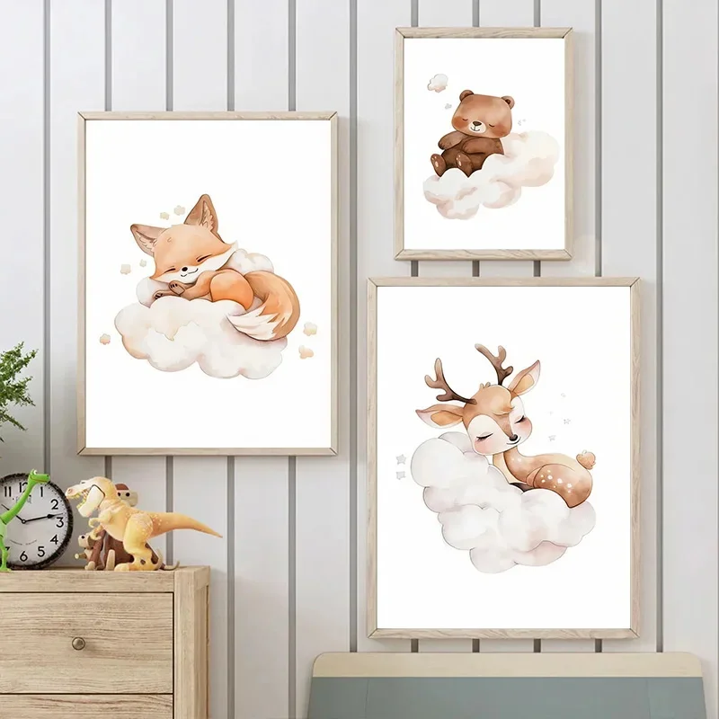 Cartoon Cloud Animal Canvas Pa - огляд і ціна Baby Nursery Picture Frames