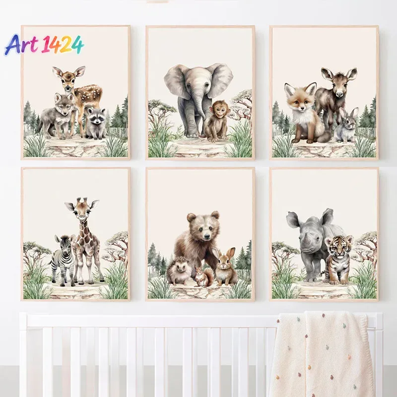 1pcs(No frame)Elephant Giraffe - огляд і ціна Baby Nursery Picture Frames
