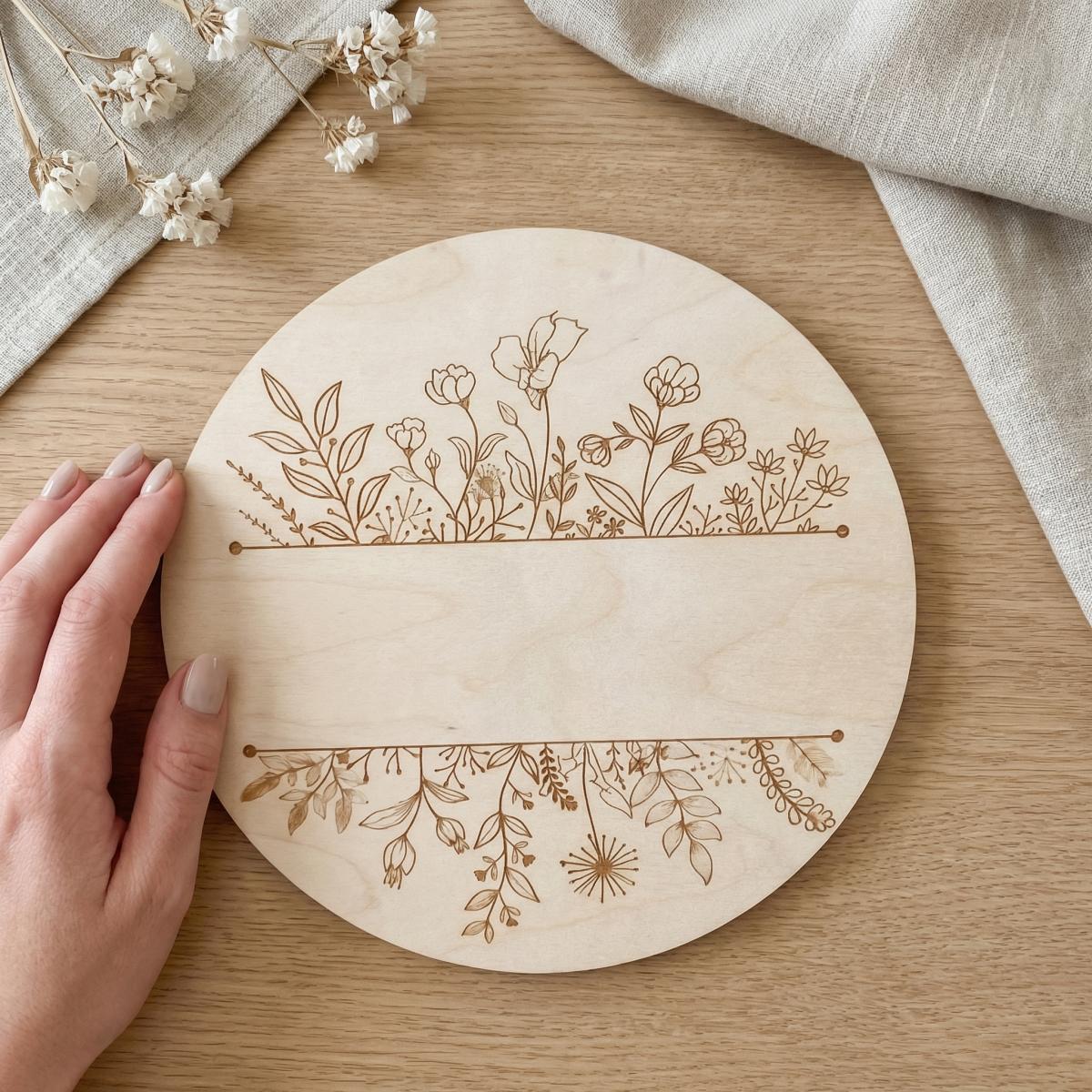 Personalized Floral Round Wood - огляд і ціна Baby Nursery