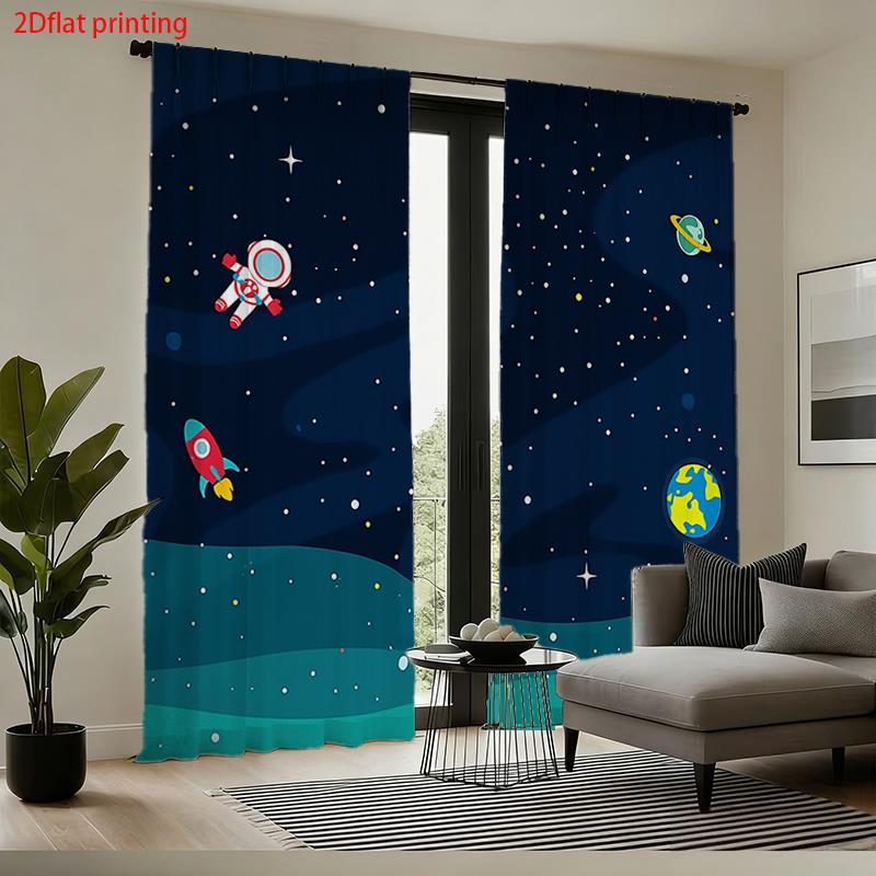 Cartoon Space Astronaut Curtai - огляд і ціна Baby Nursery Blackout Curtains