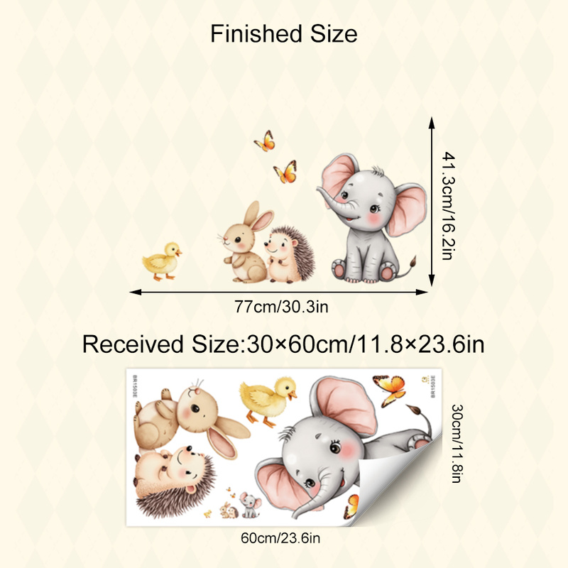 Cartoon Animal Wall Sticker -  - огляд і ціна Baby Nursery Pictures