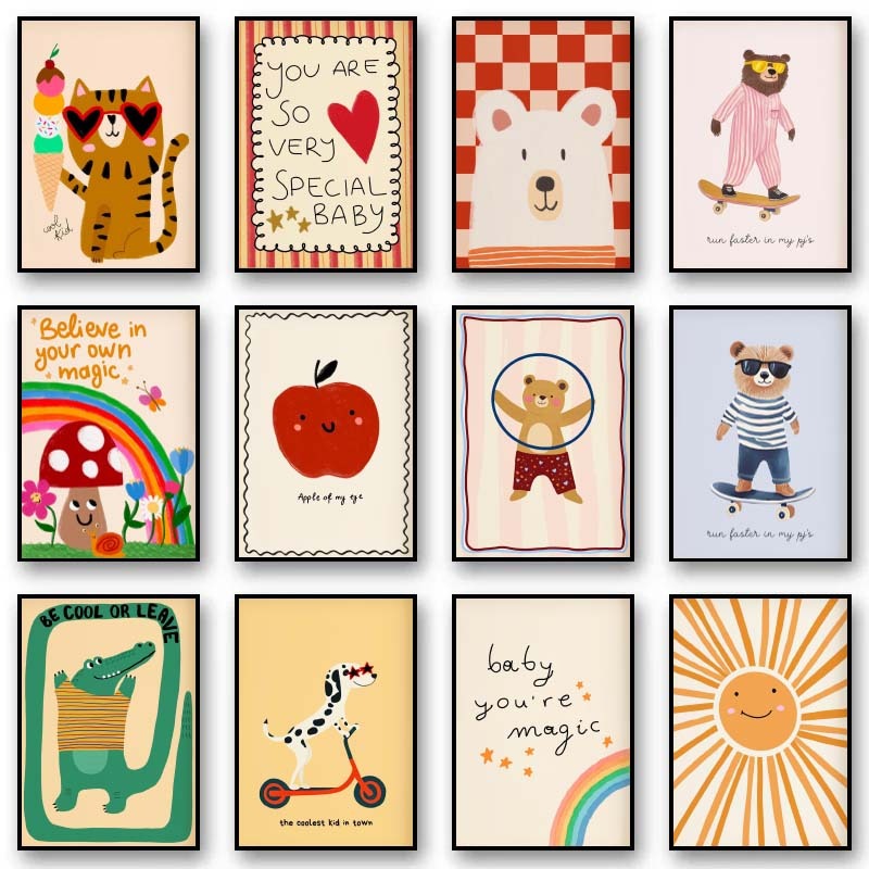 Animals Poster Prints Nordic F - огляд і ціна Baby Nursery Pictures