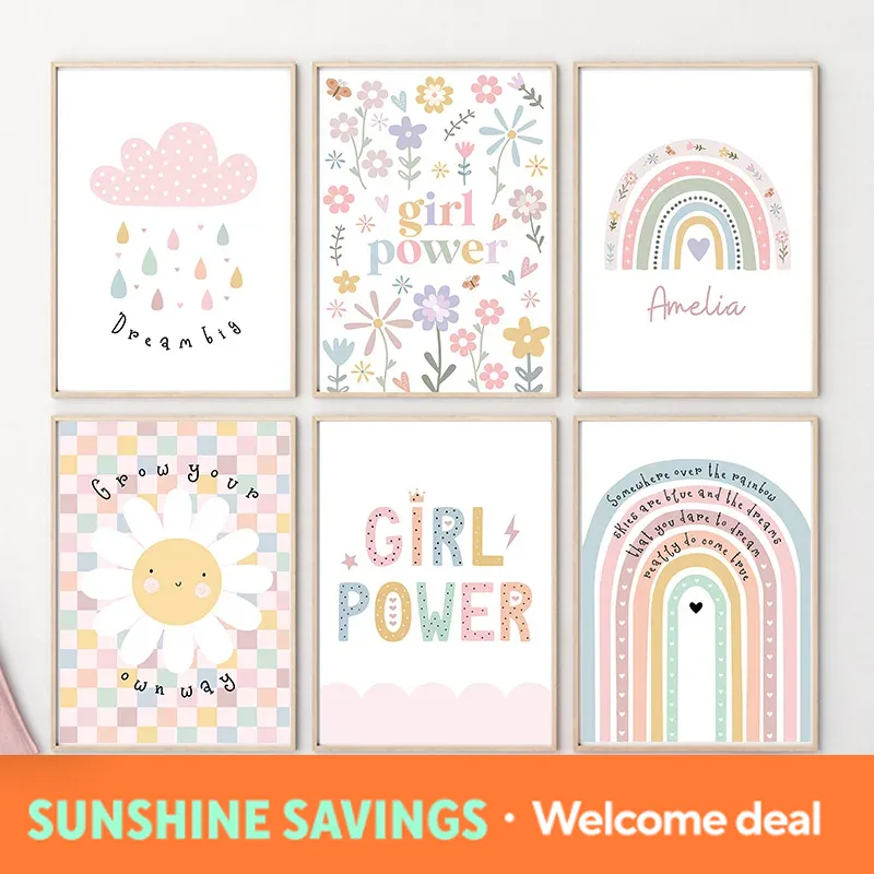 Sun Flower Rainbow Cloud Heart - огляд і ціна Baby Nursery Pictures