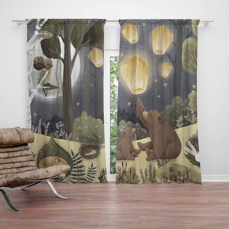 Woodland Nursery Curtains Anim - огляд і ціна Baby Nursery Blackout Curtains