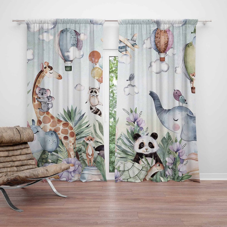 Safari Animal Party Nursery Cu - огляд і ціна Baby Nursery Blackout Curtains