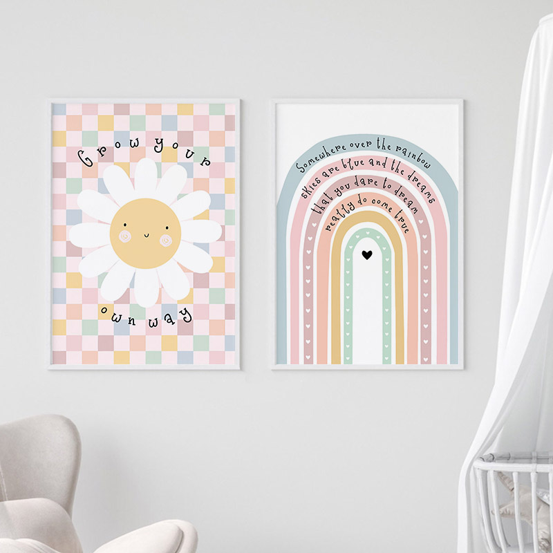 Sun Flower Rainbow Cloud Heart - огляд і ціна Baby Nursery Pictures