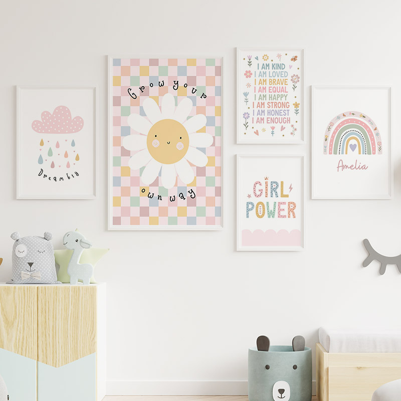 Sun Flower Rainbow Cloud Heart - огляд і ціна Baby Nursery Pictures