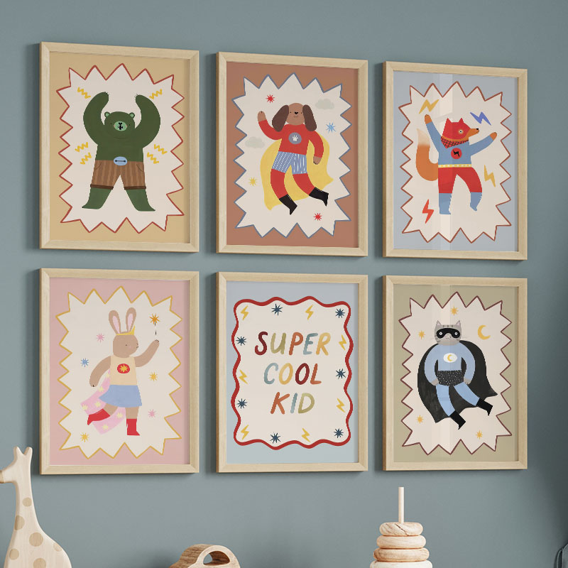 Funny Cartoon Super Cool Kid N - огляд і ціна Baby Nursery Pictures